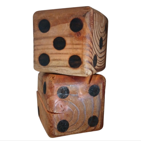 Source Unknown Other - Pair Wooden Vtg‎ Folk Art Dice